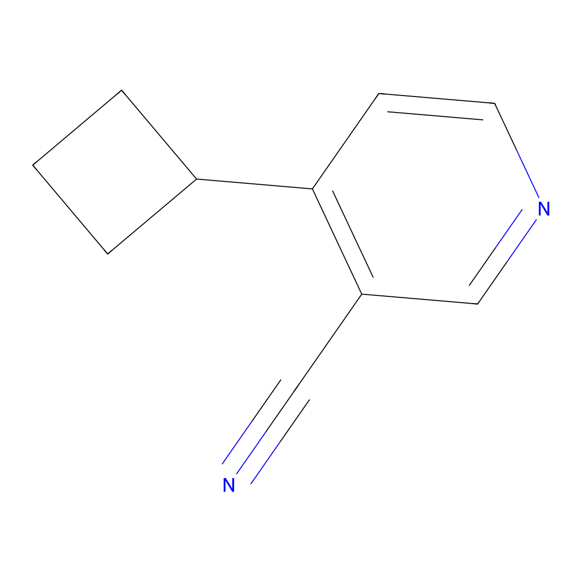4-Cyclobutylnicotinonitrile molecular structure, CAS 1622840-32-7