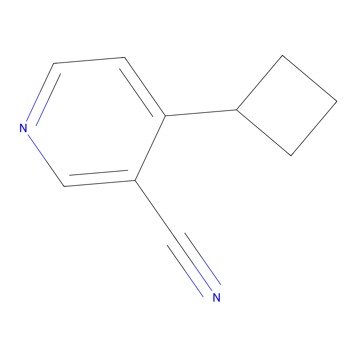 4-Cyclobutylnicotinonitrile molecular structure, CAS 1622840-32-7