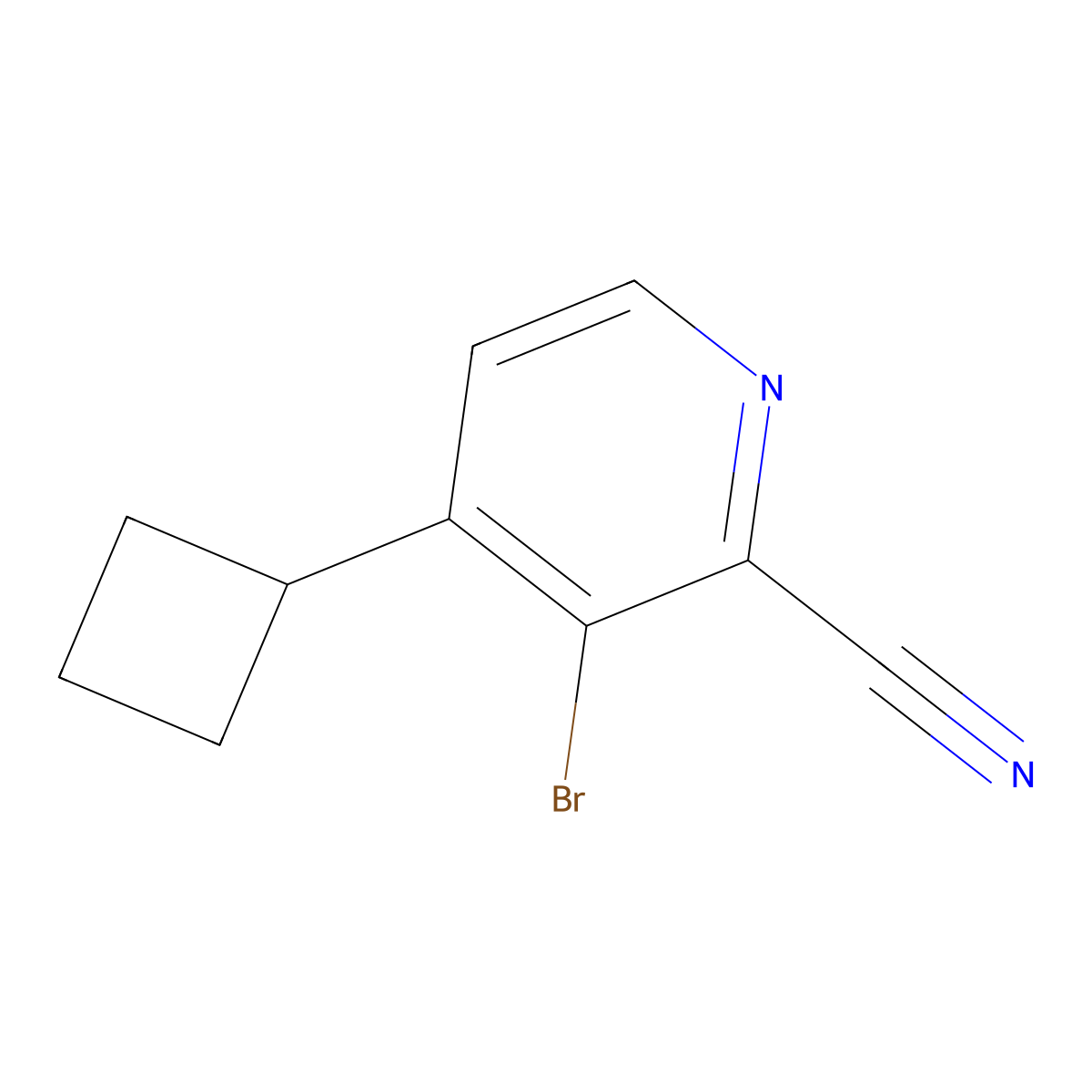 3-Bromo-4-cyclobutyl-2-pyridinecarbonitrile molecular structure, CAS 1622840-36-1