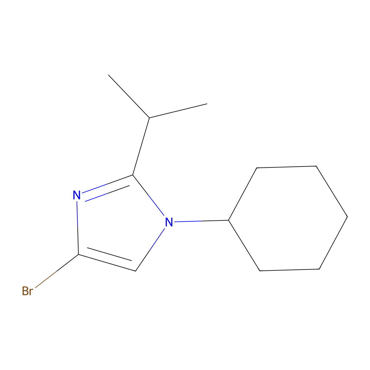 4-Bromo-1-cyclohexyl-2-(iso-propyl)imidazole molecular structure, CAS 1622840-40-7
