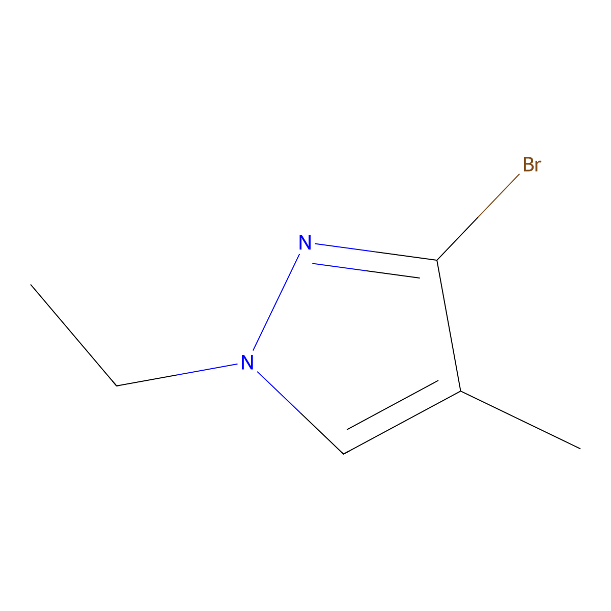 3-Bromo-4-methyl-1-ethyl-1H-pyrazole molecular structure, CAS 1622840-43-0