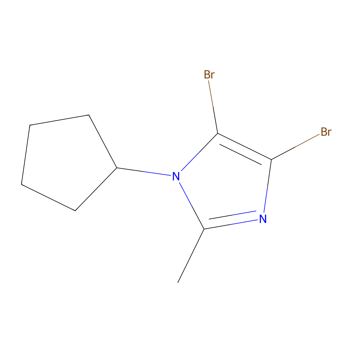 4,5-Dibromo-1-cyclopentyl-2-methyl-1H-imidazole molecular structure, CAS 1622840-45-2