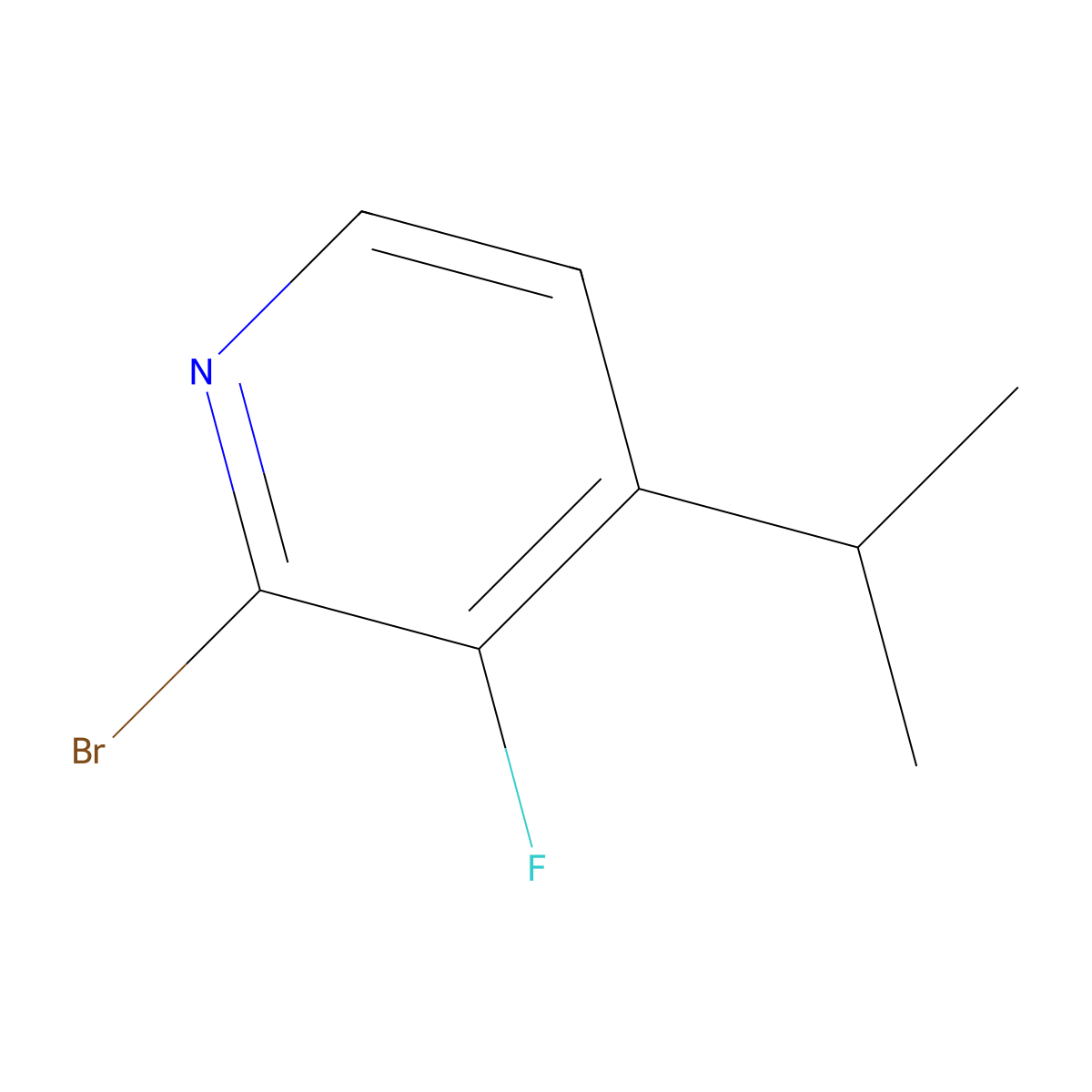 2-Bromo-3-fluoro-4-(iso-propyl)pyridine molecular structure, CAS 1622840-46-3