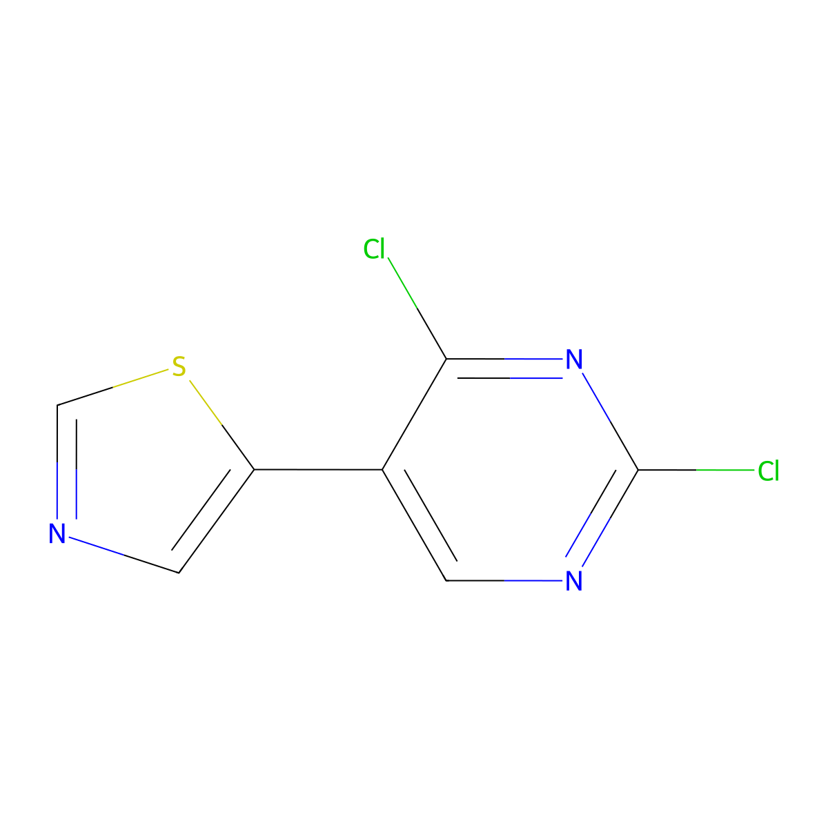 2,4-Dichloro-5-(thiazol-5-yl)pyrimidine molecular structure, CAS 1622840-50-9