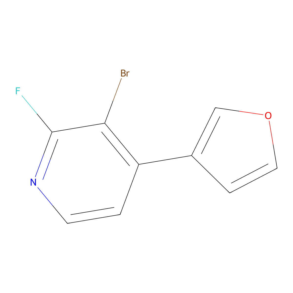 2-Fluoro-3-bromo-4-(3-furyl)pyridine molecular structure, CAS 1622840-57-6