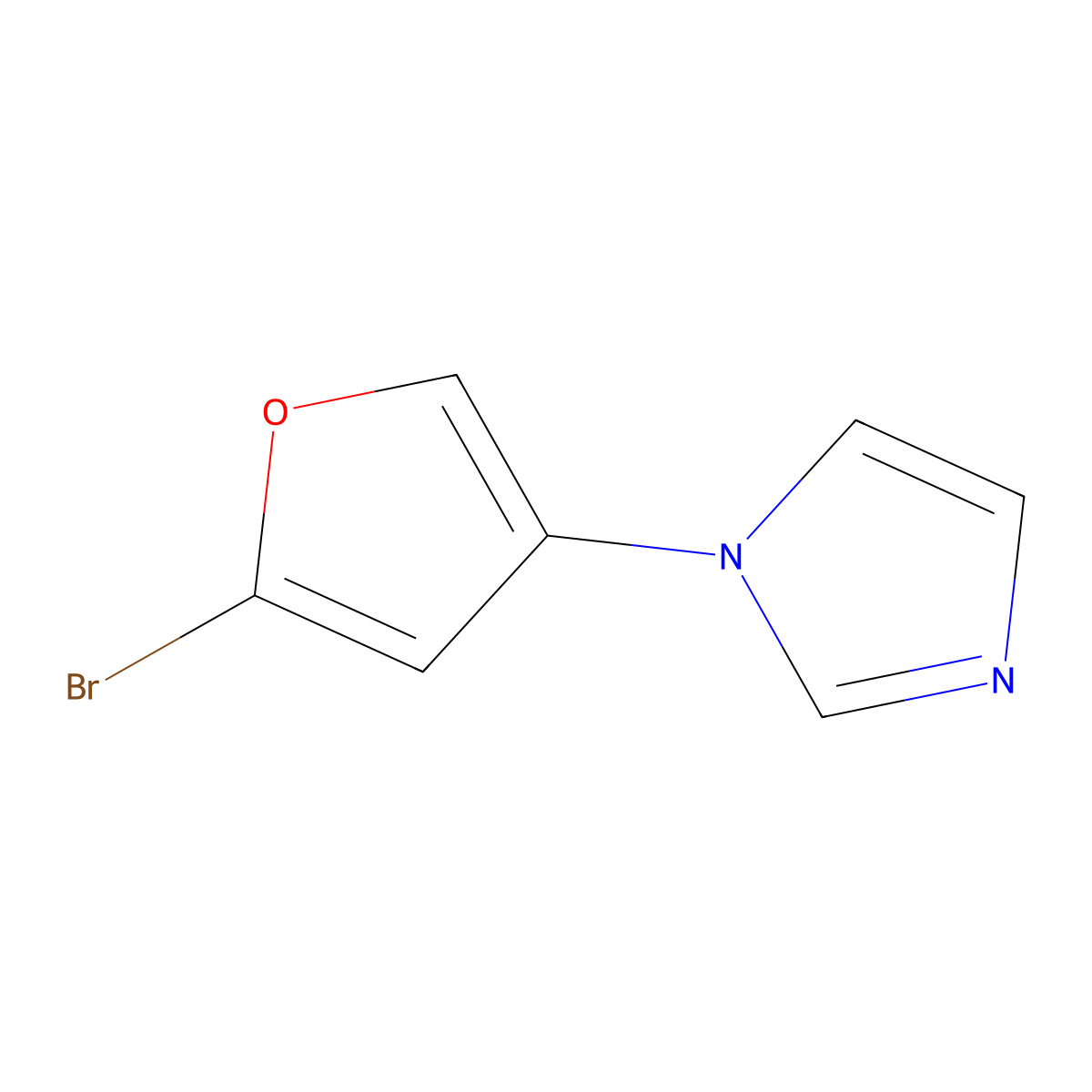 2-Bromo-4-(imidazol-1-yl)furan molecular structure, CAS 1622840-58-7
