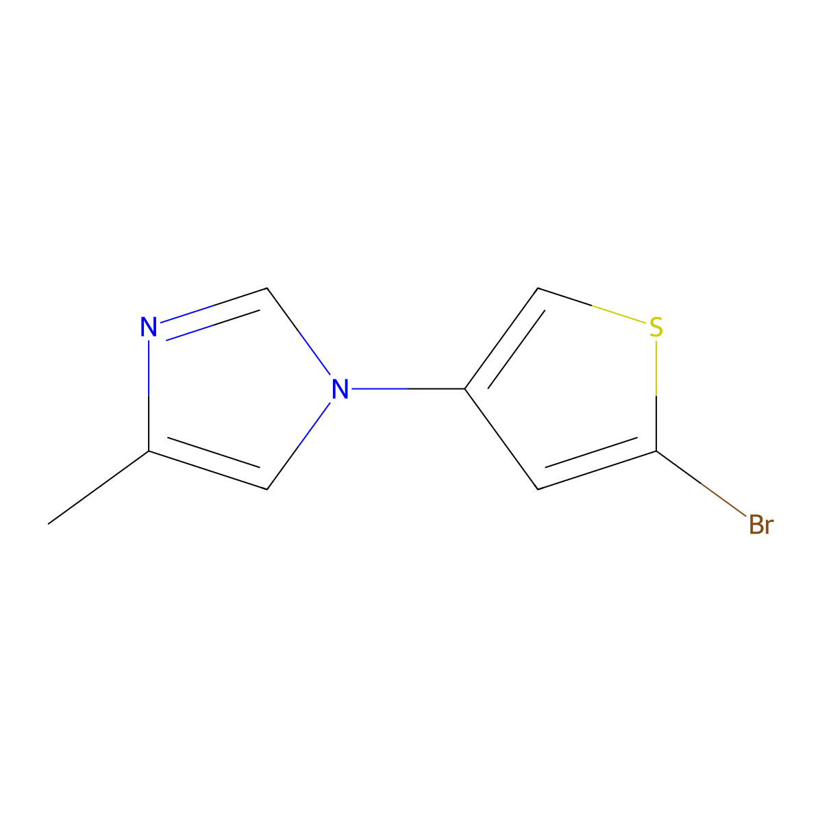 2-Bromo-4-(4-methylimidazol-1-yl)thiophene molecular structure, CAS 1622840-60-1