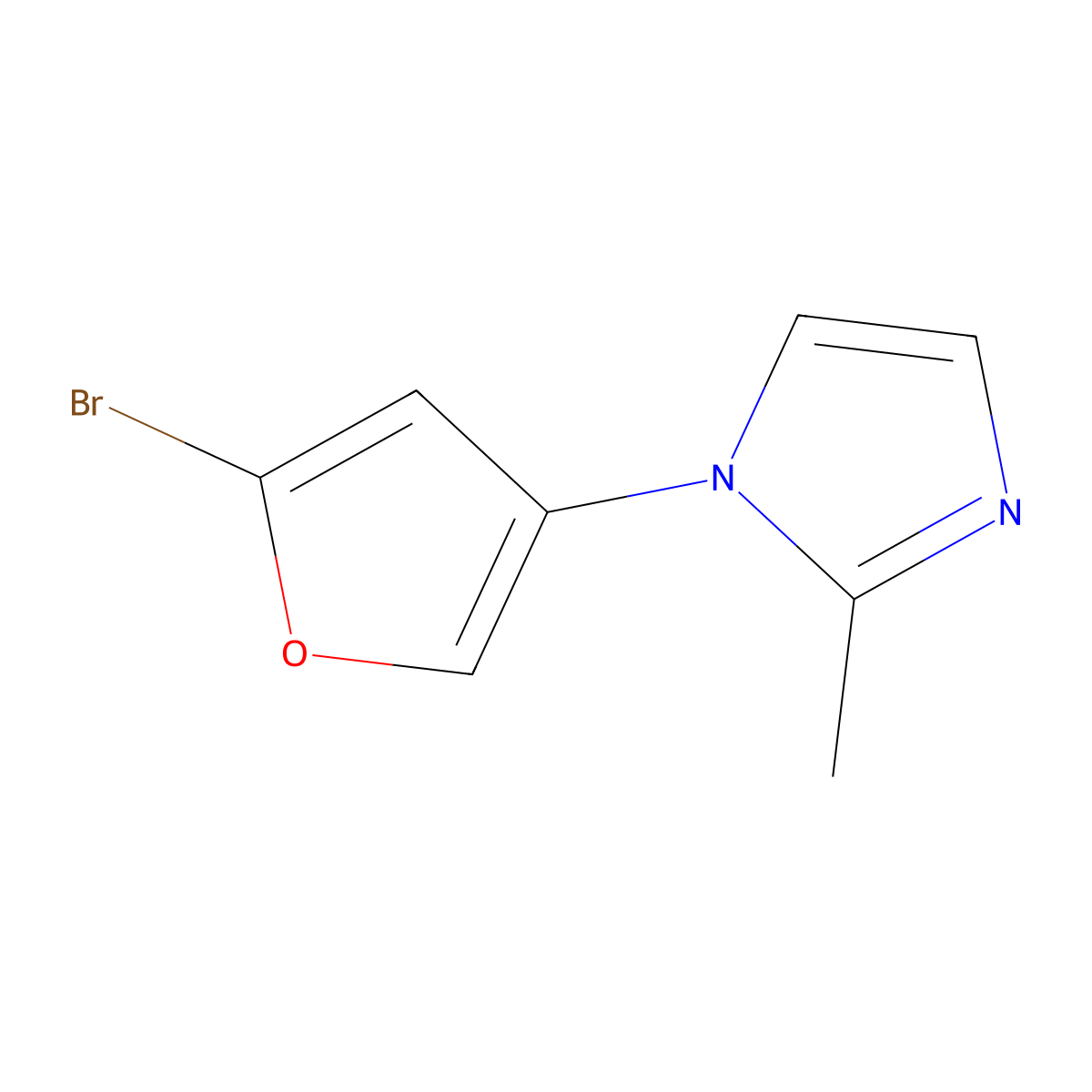 2-Bromo-4-(2-methylimidazol-1-yl)furan molecular structure, CAS 1622840-61-2