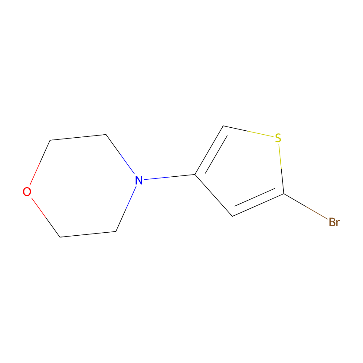 2-Bromo-4-(morpholino)thiophene molecular structure, CAS 1622840-63-4