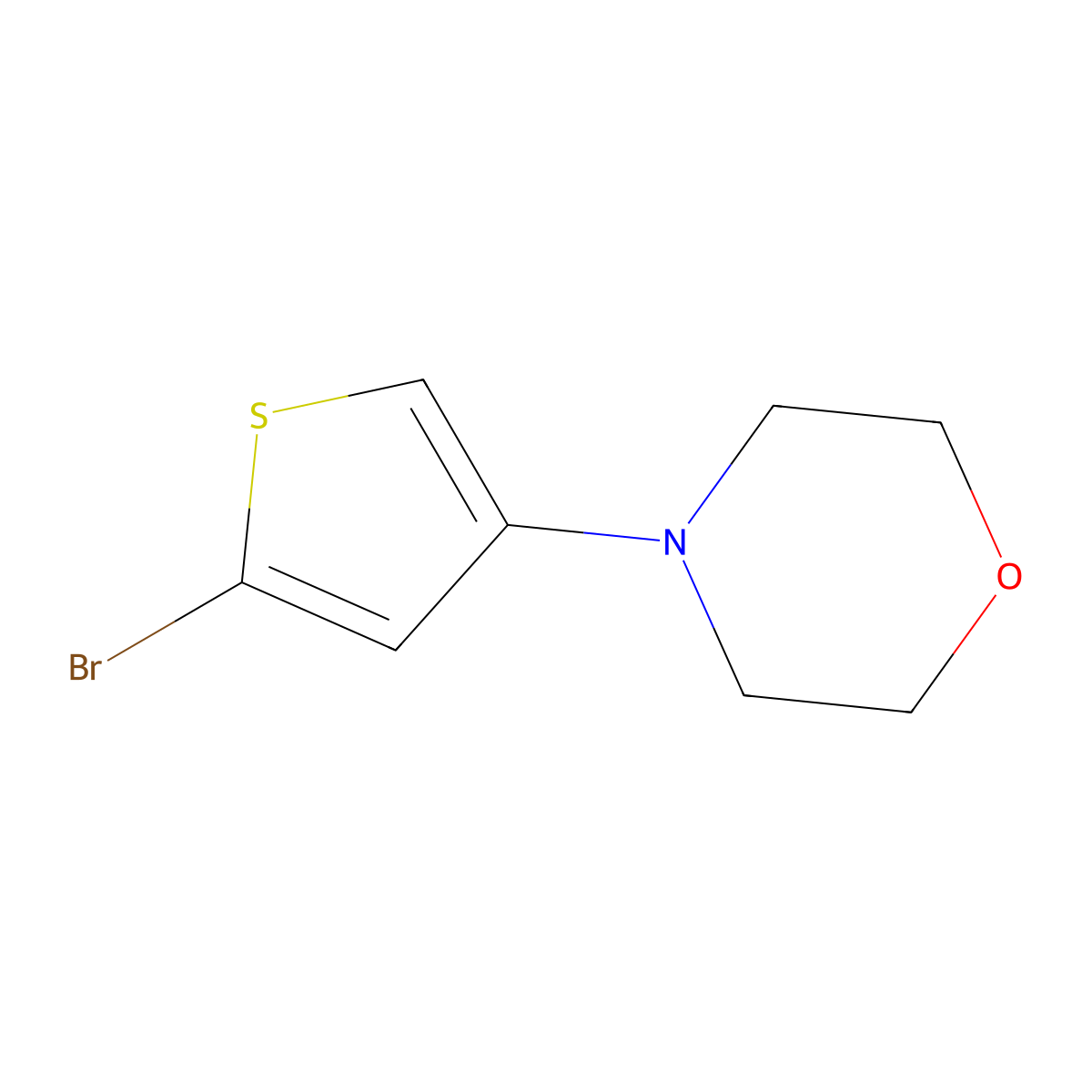 2-Bromo-4-(morpholino)thiophene molecular structure, CAS 1622840-63-4
