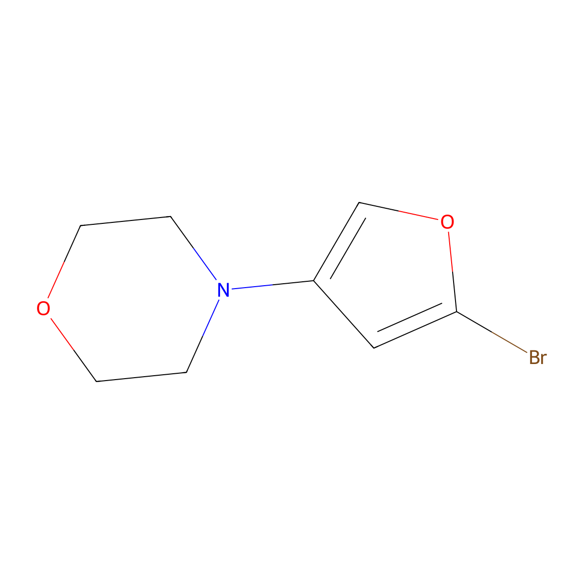 2-Bromo-4-(morpholino)furan molecular structure, CAS 1622840-64-5