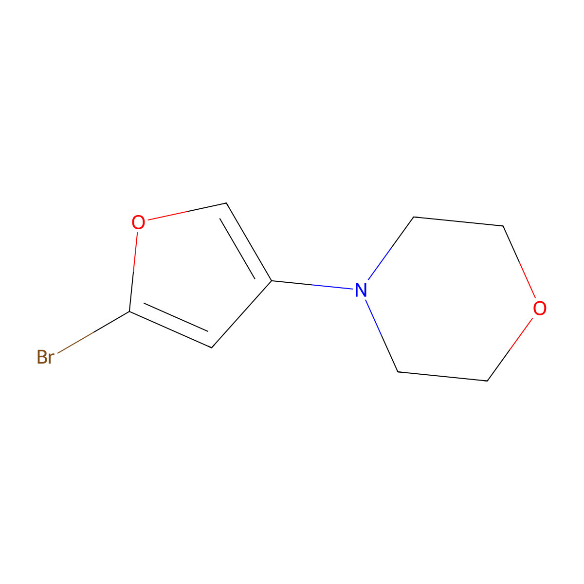 2-Bromo-4-(morpholino)furan molecular structure, CAS 1622840-64-5