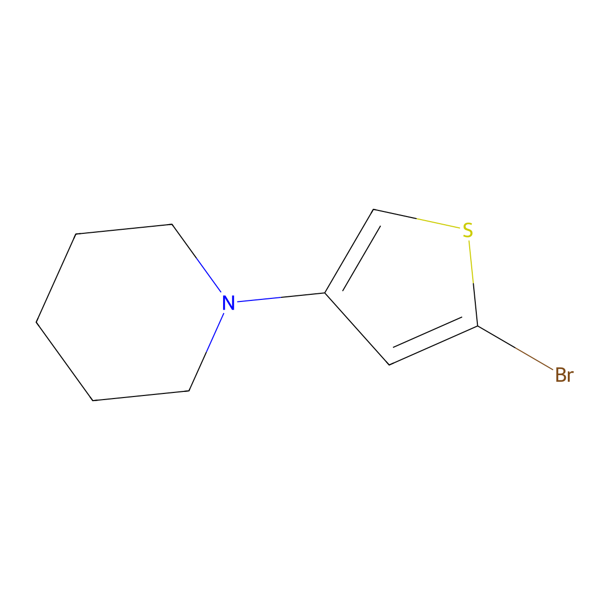2-Bromo-4-(piperidino)thiophene molecular structure, CAS 1622840-67-8