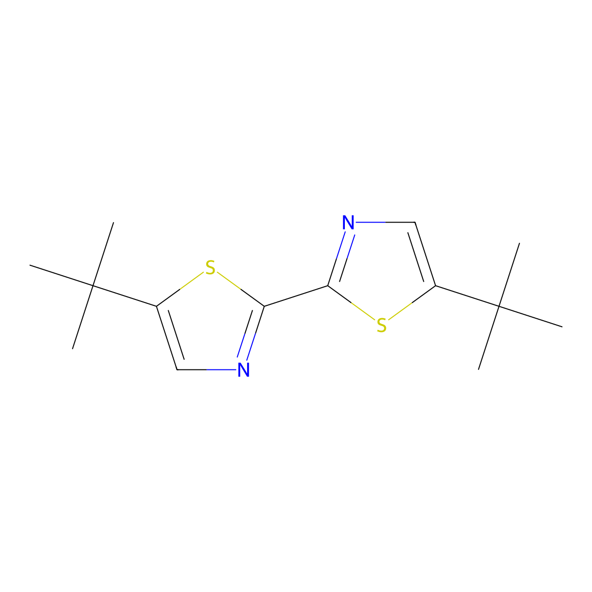 5,5'-Di(tert-butyl)-2,2'-bithiazole molecular structure, CAS 1622840-68-9