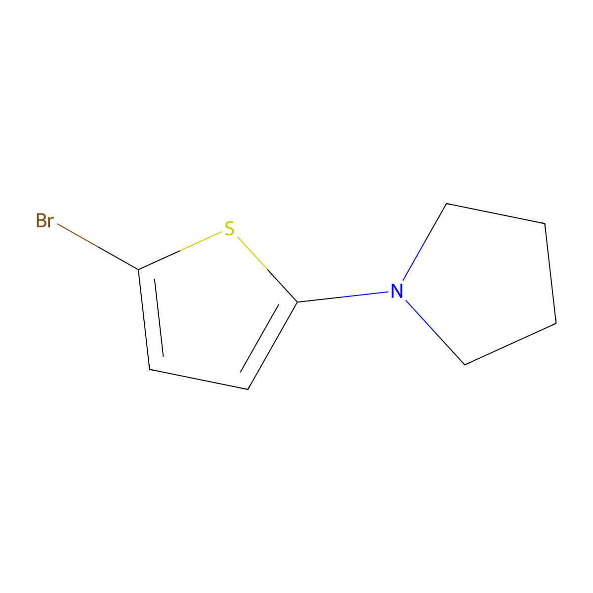 2-Bromo-5-(pyrrolidino)thiophene molecular structure, CAS 1622840-73-6