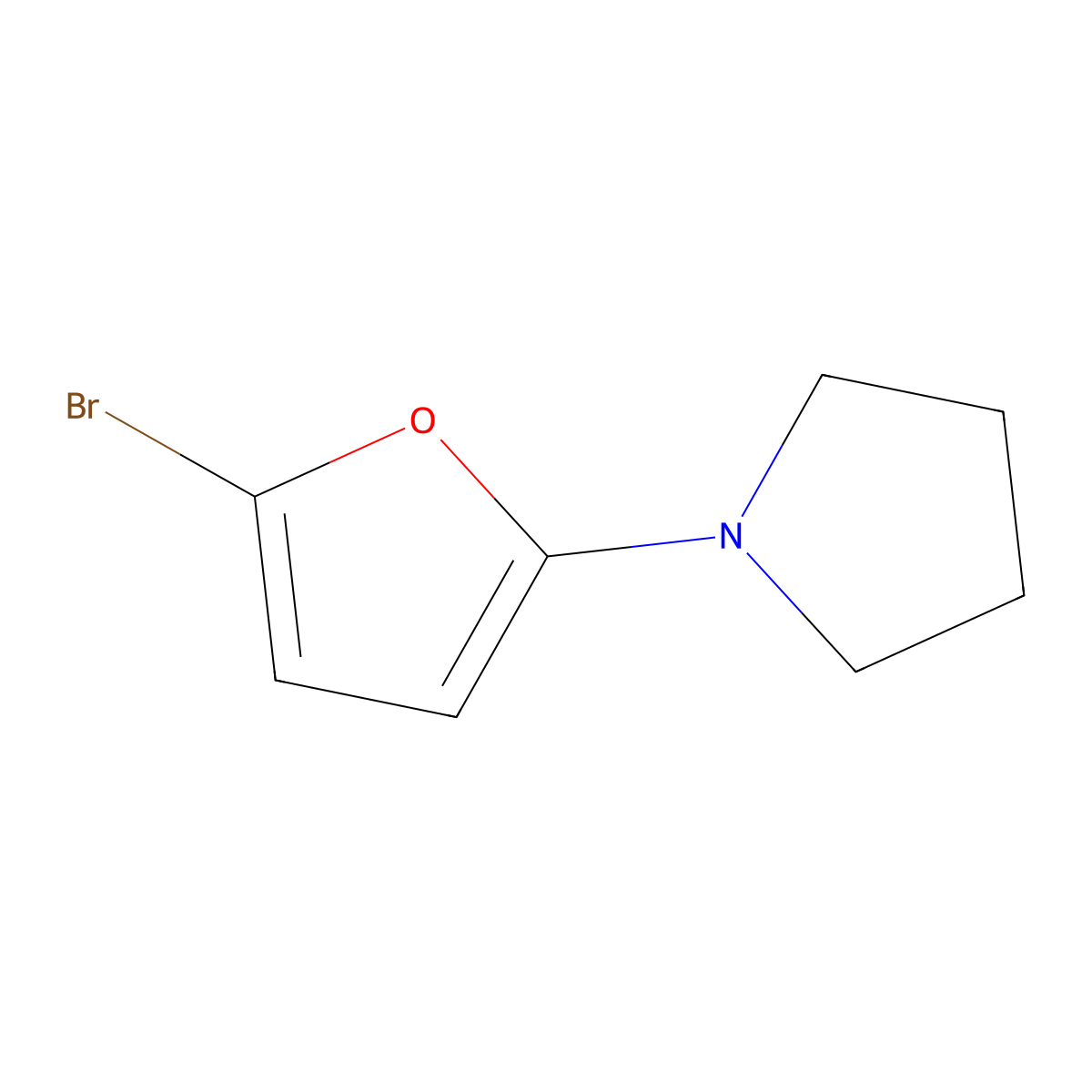 1-(5-Bromofuran-2-yl)pyrrolidine molecular structure, CAS 1622840-75-8