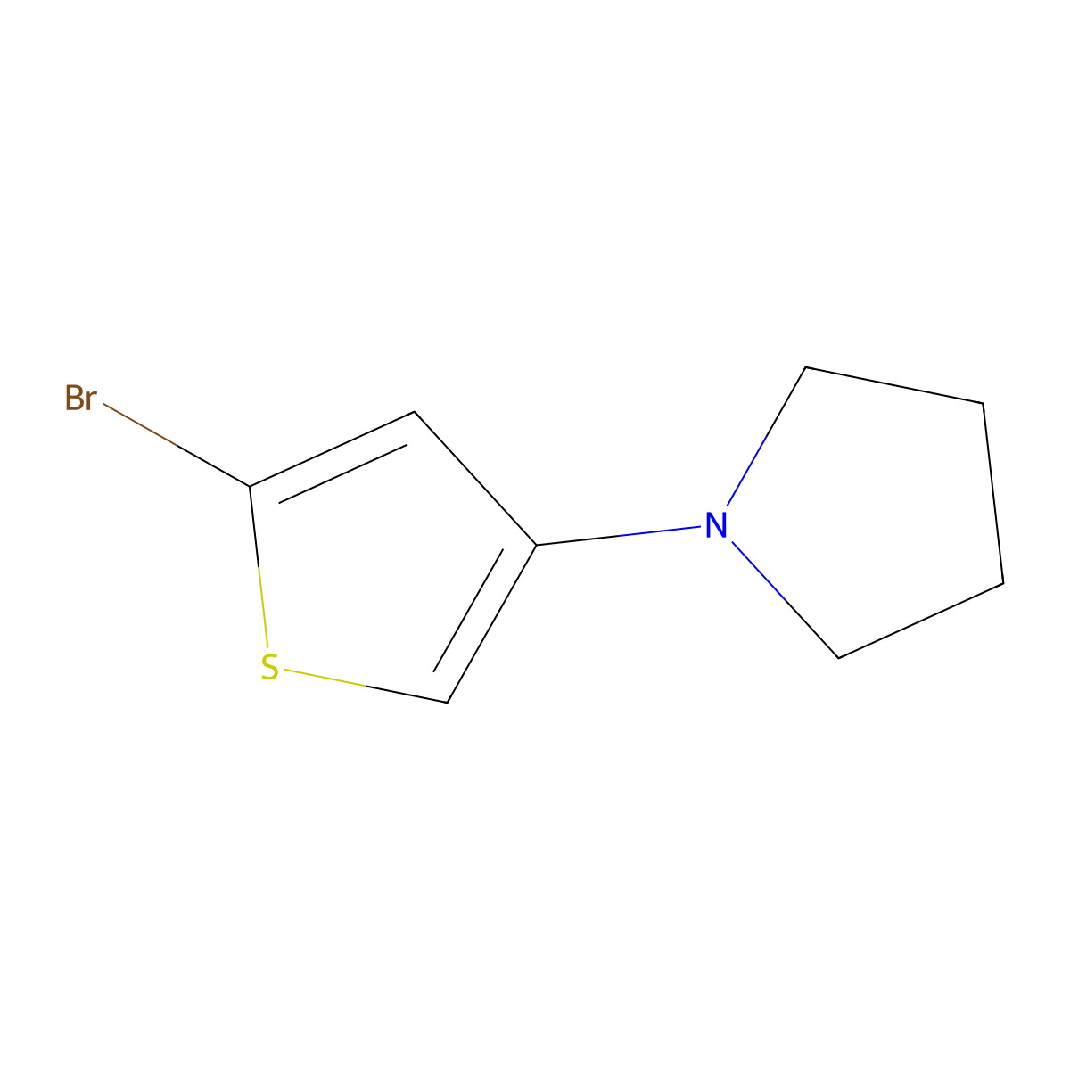 2-Bromo-4-(pyrrolidino)thiophene molecular structure, CAS 1622840-80-5