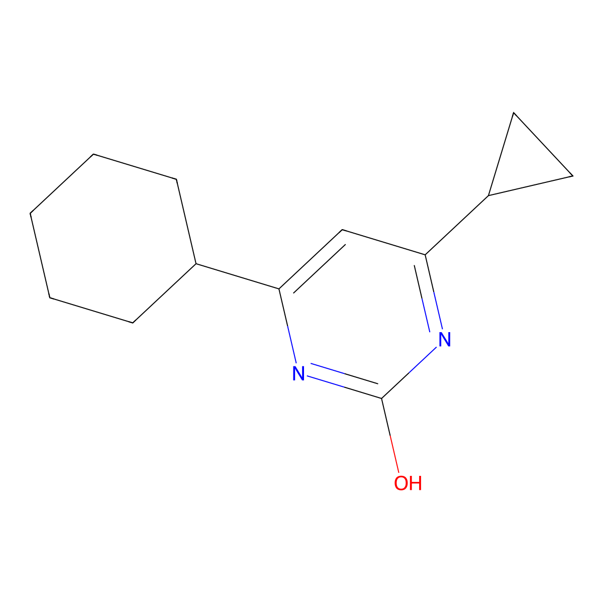 2-Hydroxy-4-cyclohexyl-6-cyclopropylpyrimidine molecular structure, CAS 1622840-85-0