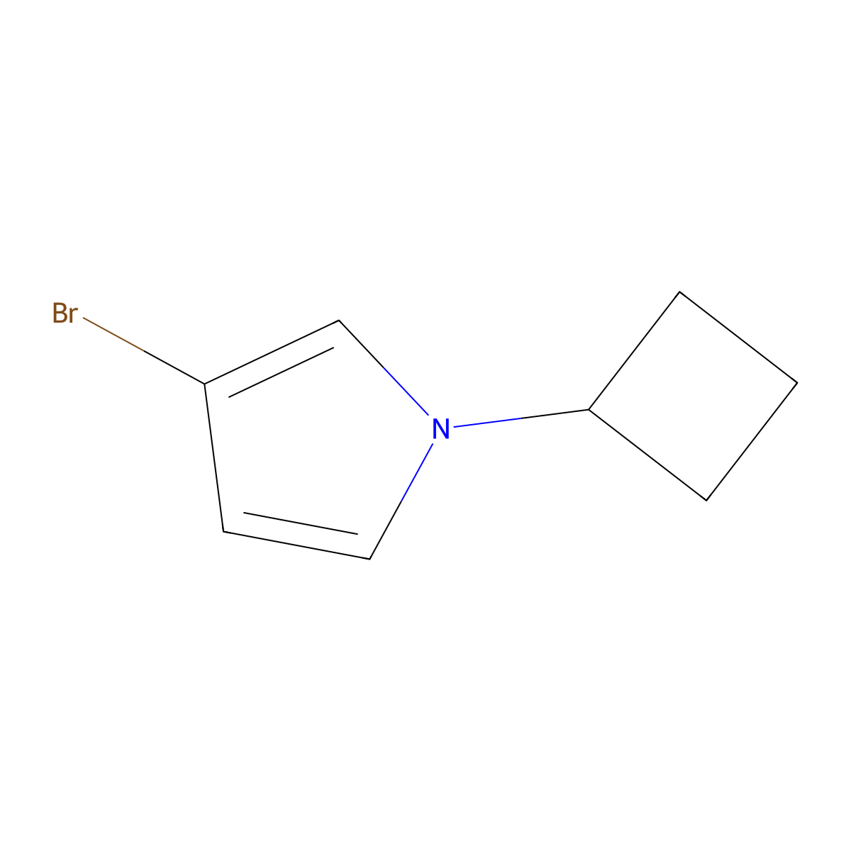 3-Bromo-1-(cyclobutyl)-1H-pyrrole molecular structure, CAS 1622840-90-7