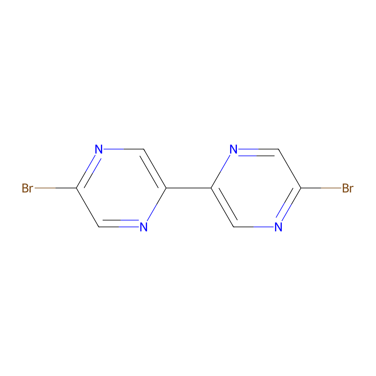 5,5'-Dibromo-2,2'-bipyrazine molecular structure, CAS 1622840-94-1