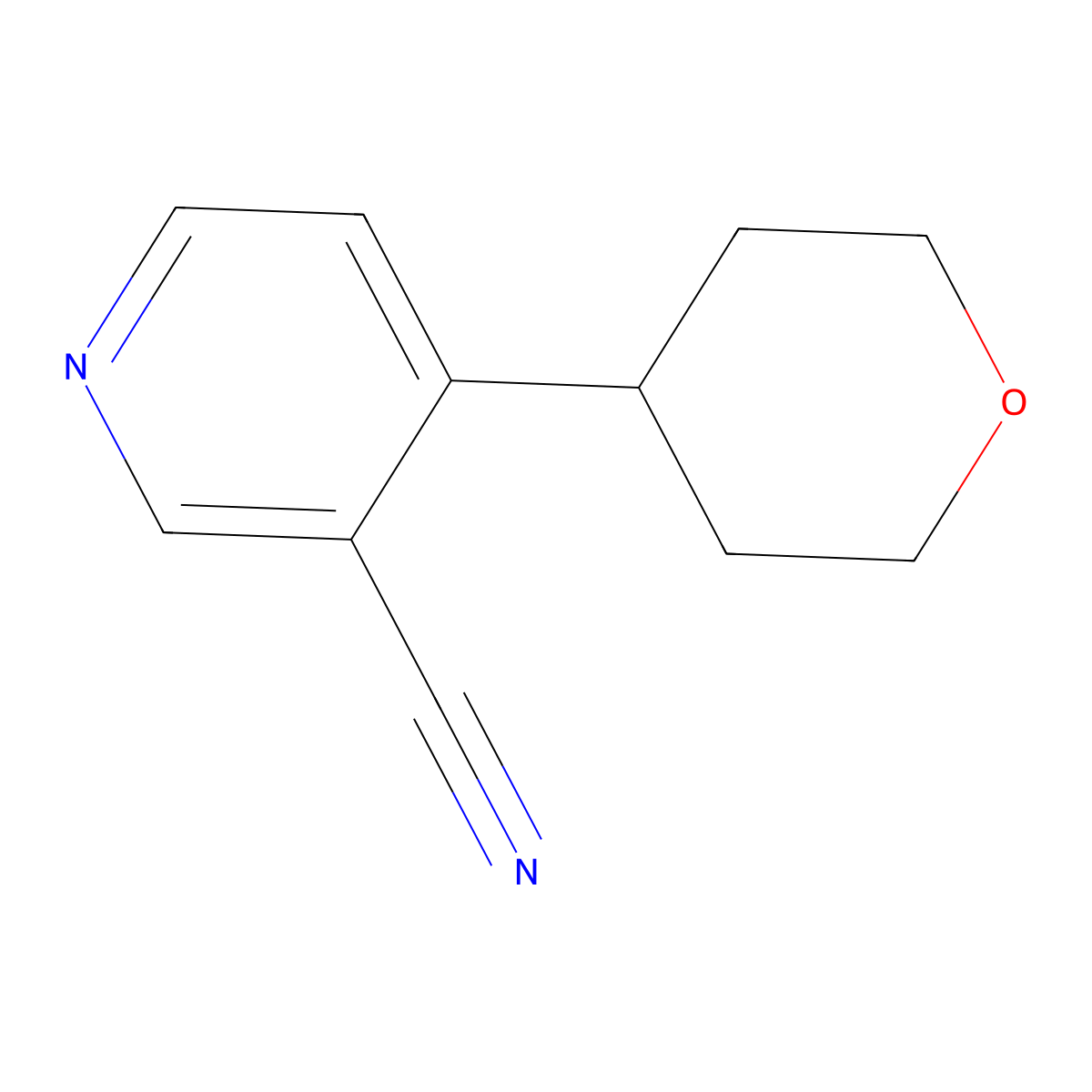 4-(Oxan-4-yl)nicotinonitrile molecular structure, CAS 1622840-95-2