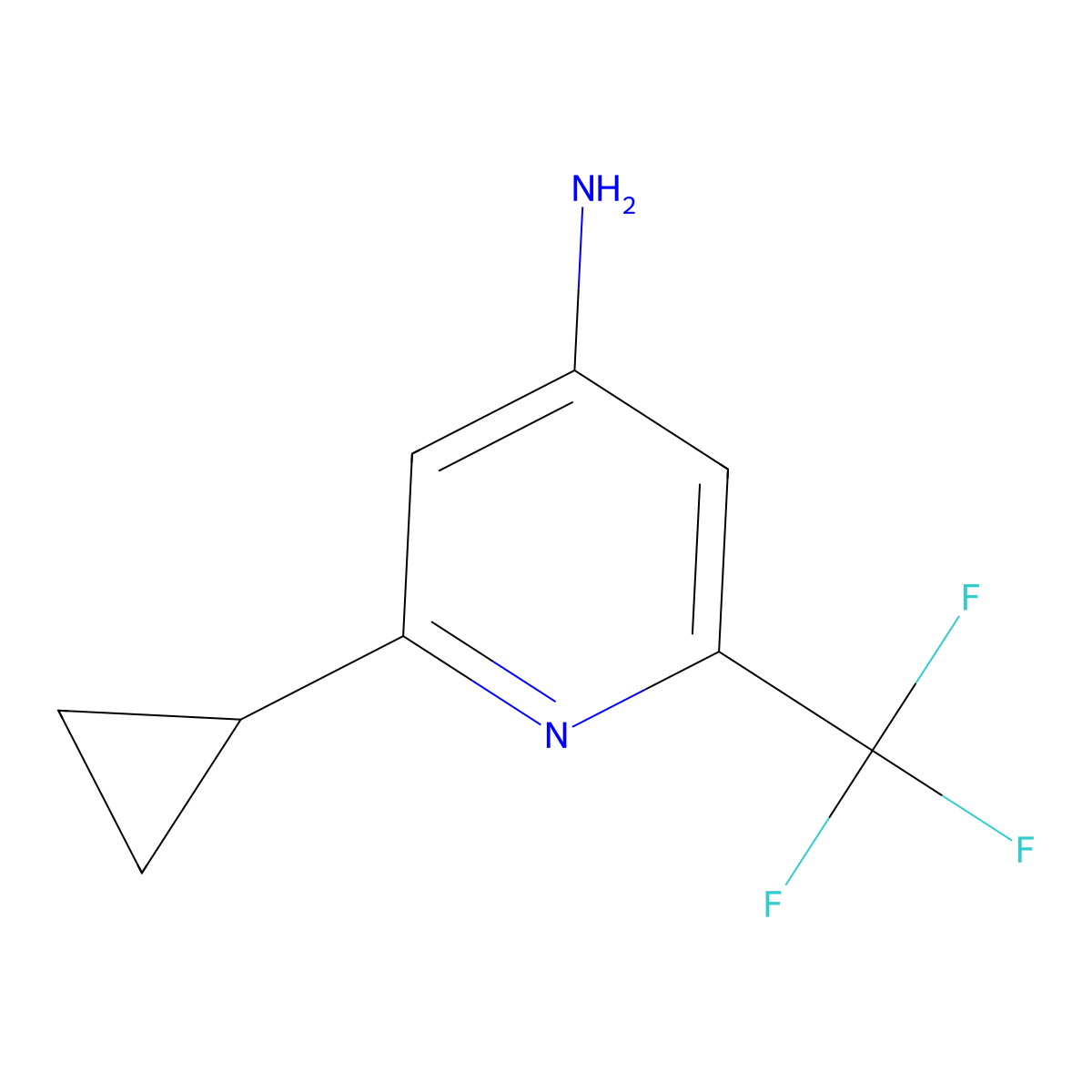 4-Amino-2-cyclopropyl-6-trifluoromethylpyridine molecular structure, CAS 1622840-96-3