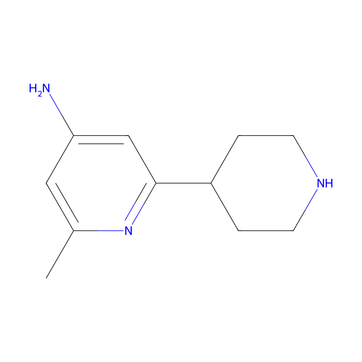 4-Amino-2-methyl-6-(piperidin-4-yl)pyridine molecular structure, CAS 1622841-01-3