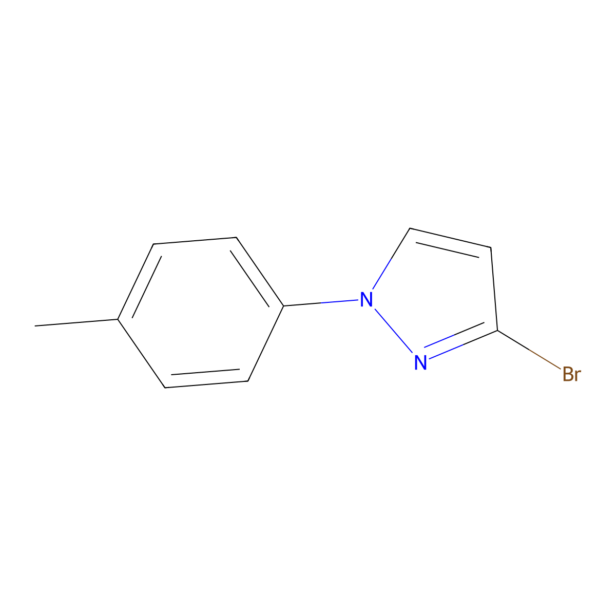 3-Bromo-1-(p-tolyl)-1H-pyrazole molecular structure, CAS 1622841-05-7