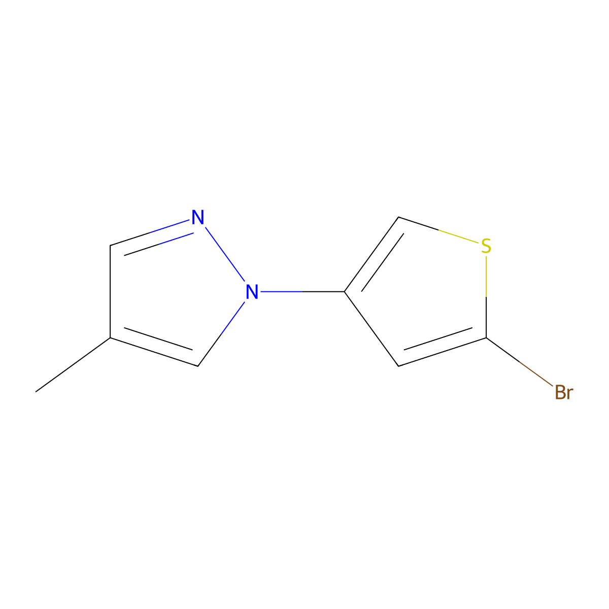 1-(5-Bromothiophen-3-yl)-4-methyl-1H-pyrazole molecular structure, CAS 1622841-06-8