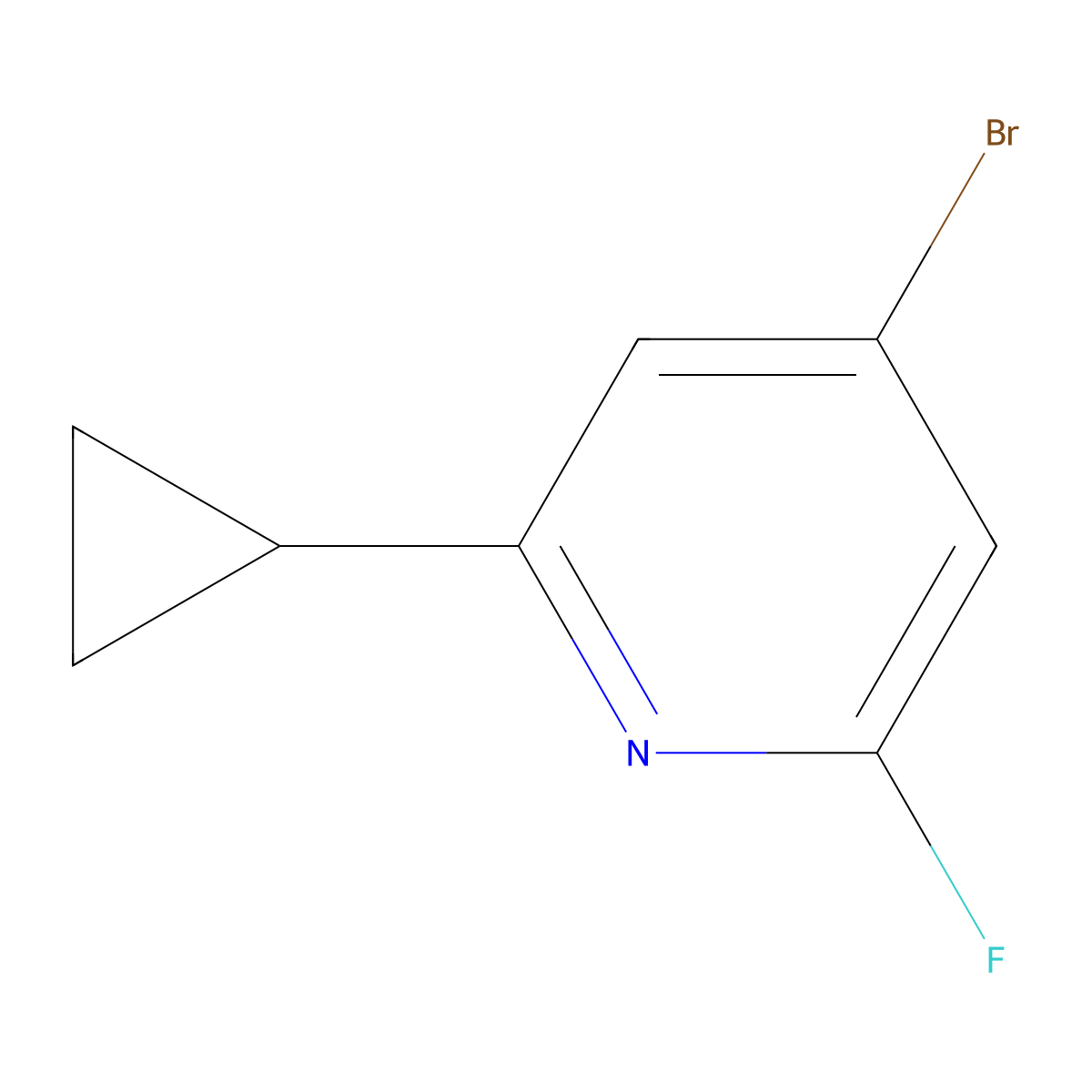 4-Bromo-2-cyclopropyl-6-fluoropyridine molecular structure, CAS 1622841-07-9