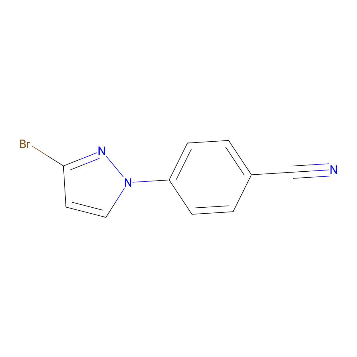 Benzonitrile, 4-(3-bromo-1H-pyrazol-1-yl)- molecular structure, CAS 1622841-08-0