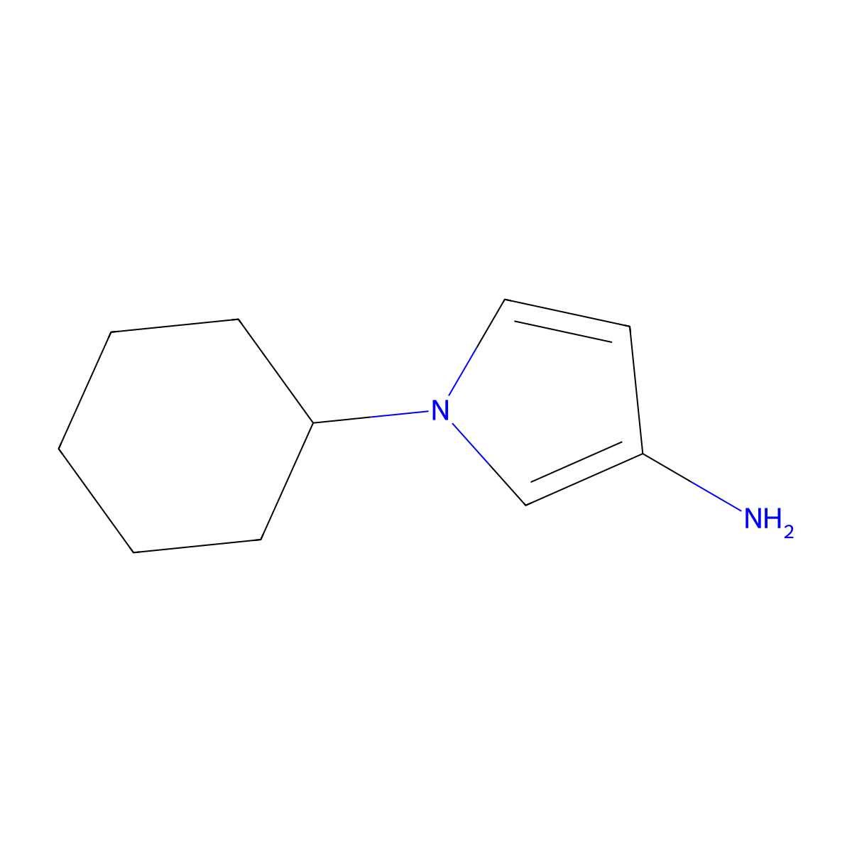 1-(Cyclohexyl)-1H-pyrrol-3-amine molecular structure, CAS 1622841-09-1