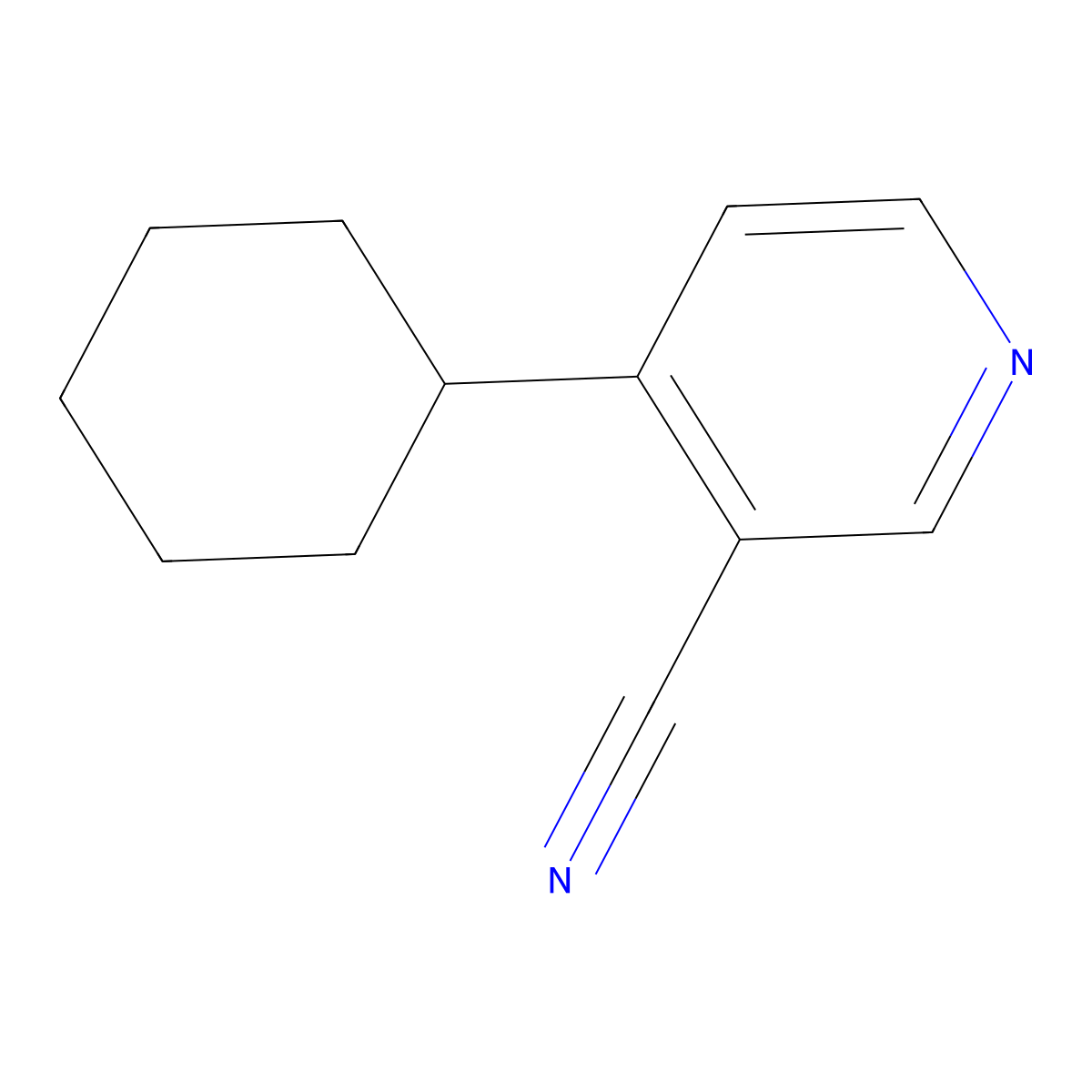 4-Cyclohexylnicotinonitrile molecular structure, CAS 1622841-10-4