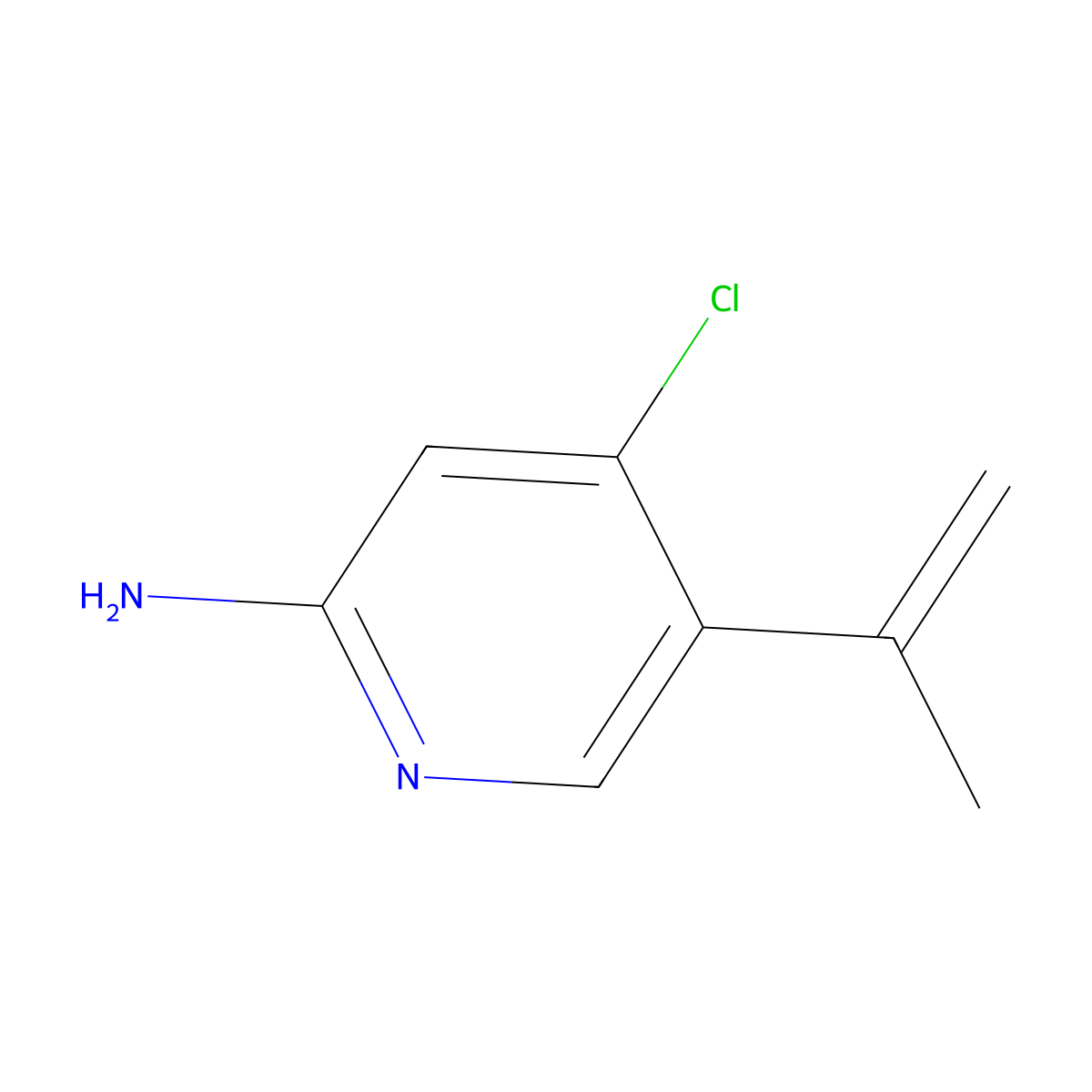 2-Amino-4-chloro-5-(1-methylethenyl)pyridine molecular structure, CAS 1622842-58-3