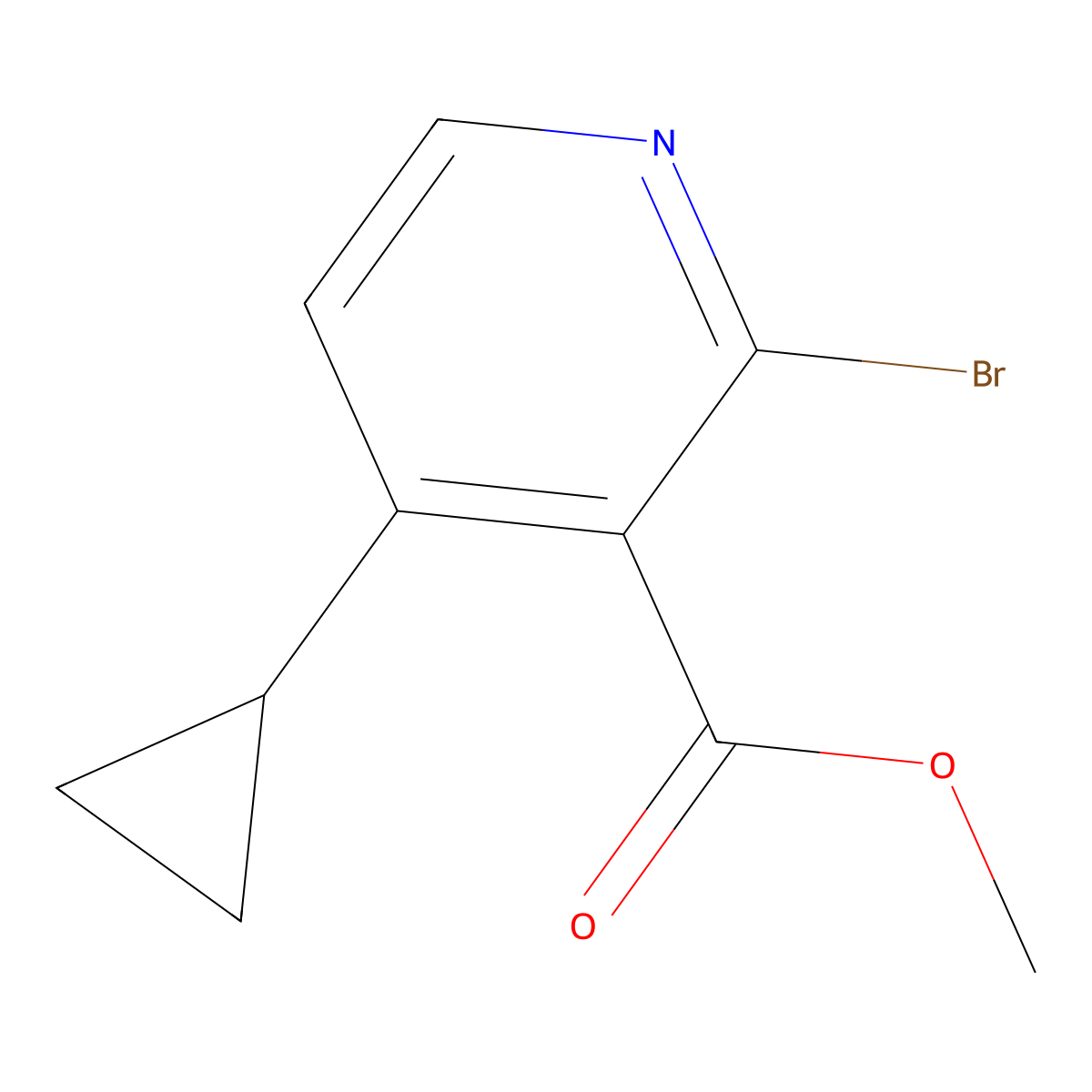 2-Bromo-3-methoxycarbonyl-4-cyclopropylpyridine molecular structure, CAS 1622842-59-4
