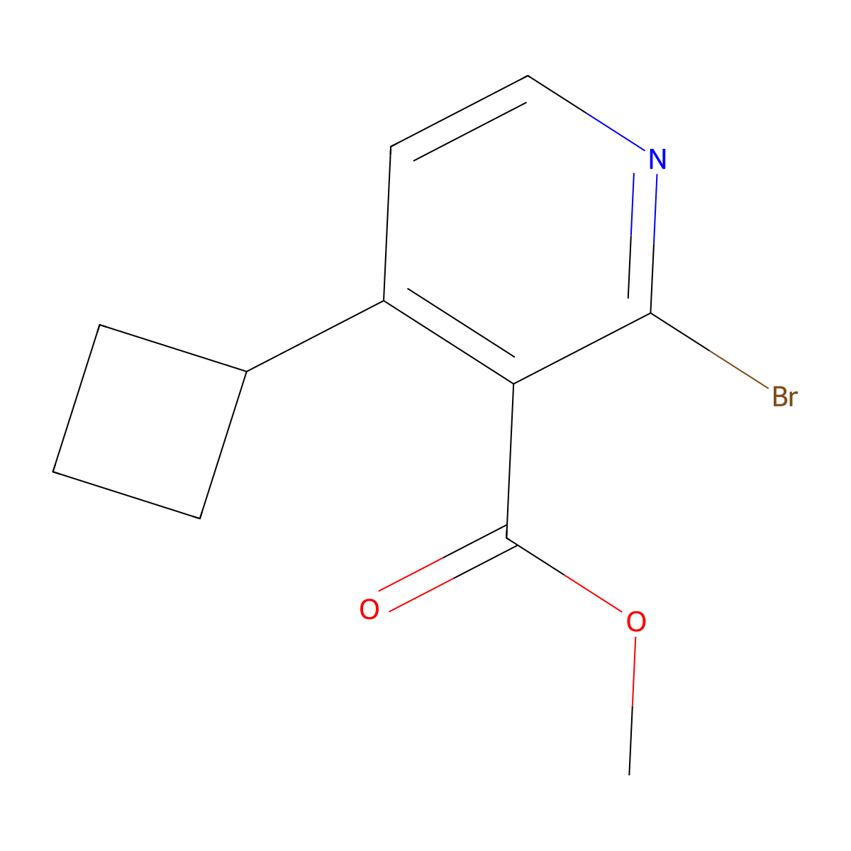 2-Bromo-3-methoxycarbonyl-4-cyclobutylpyridine molecular structure, CAS 1622842-62-9