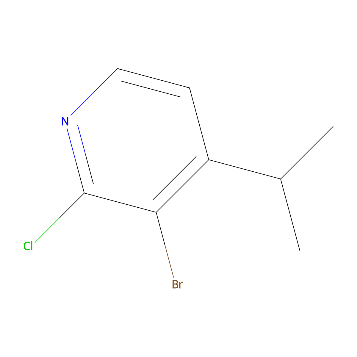 3-Bromo-4-(iso-propyl)-2-chloropyridine molecular structure, CAS 1622842-64-1