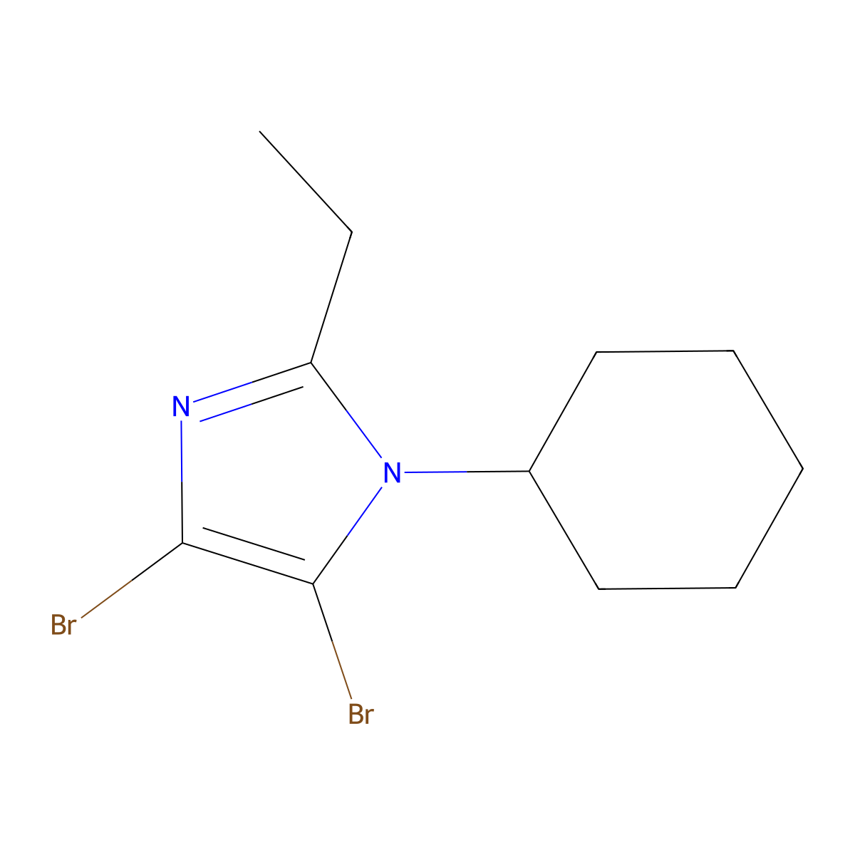 4,5-Dibromo-1-cyclohexyl-2-ethyl-1H-imidazole molecular structure, CAS 1622842-65-2