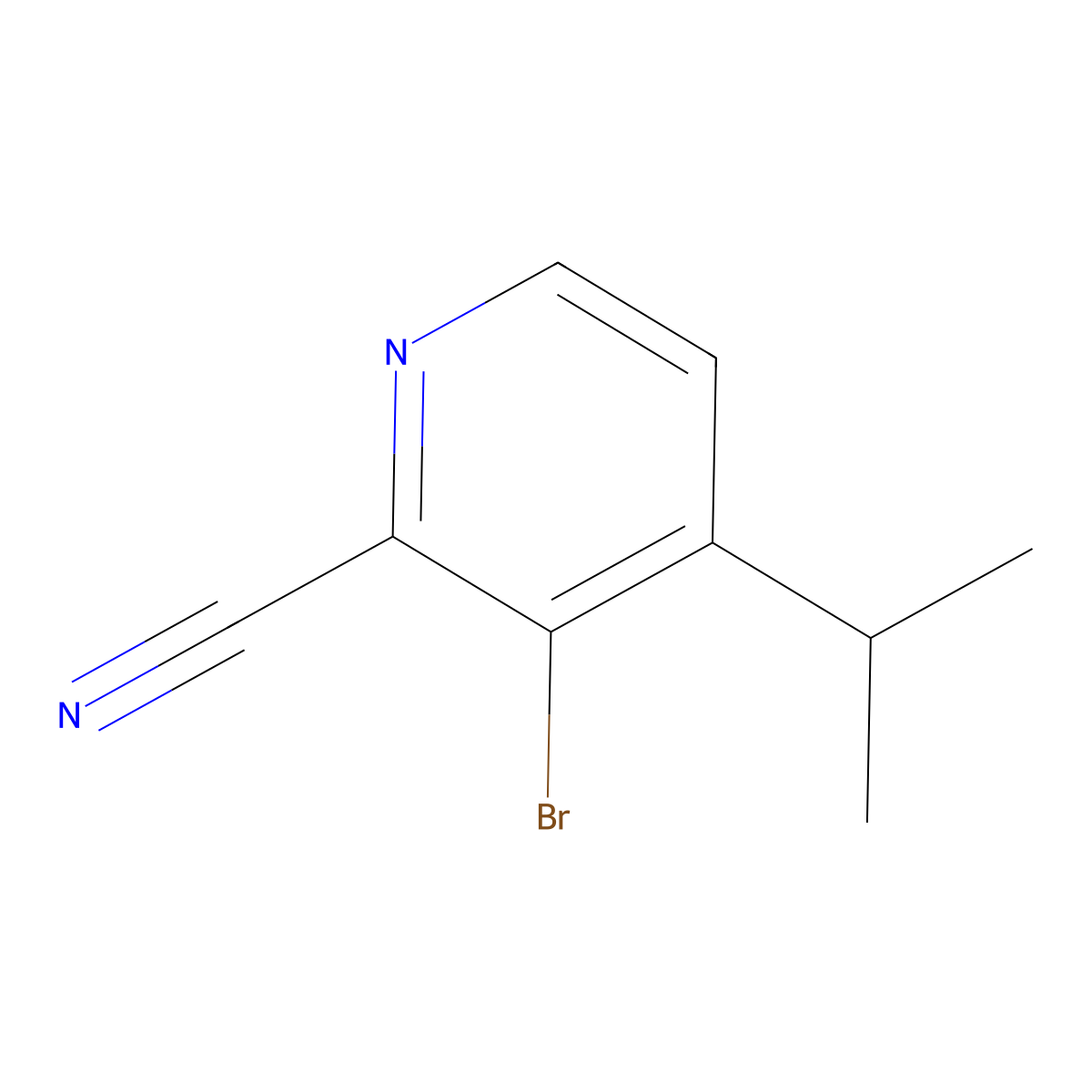 3-Bromo-4-(iso-propyl)-2-pyridinecarbonitrile molecular structure, CAS 1622842-67-4