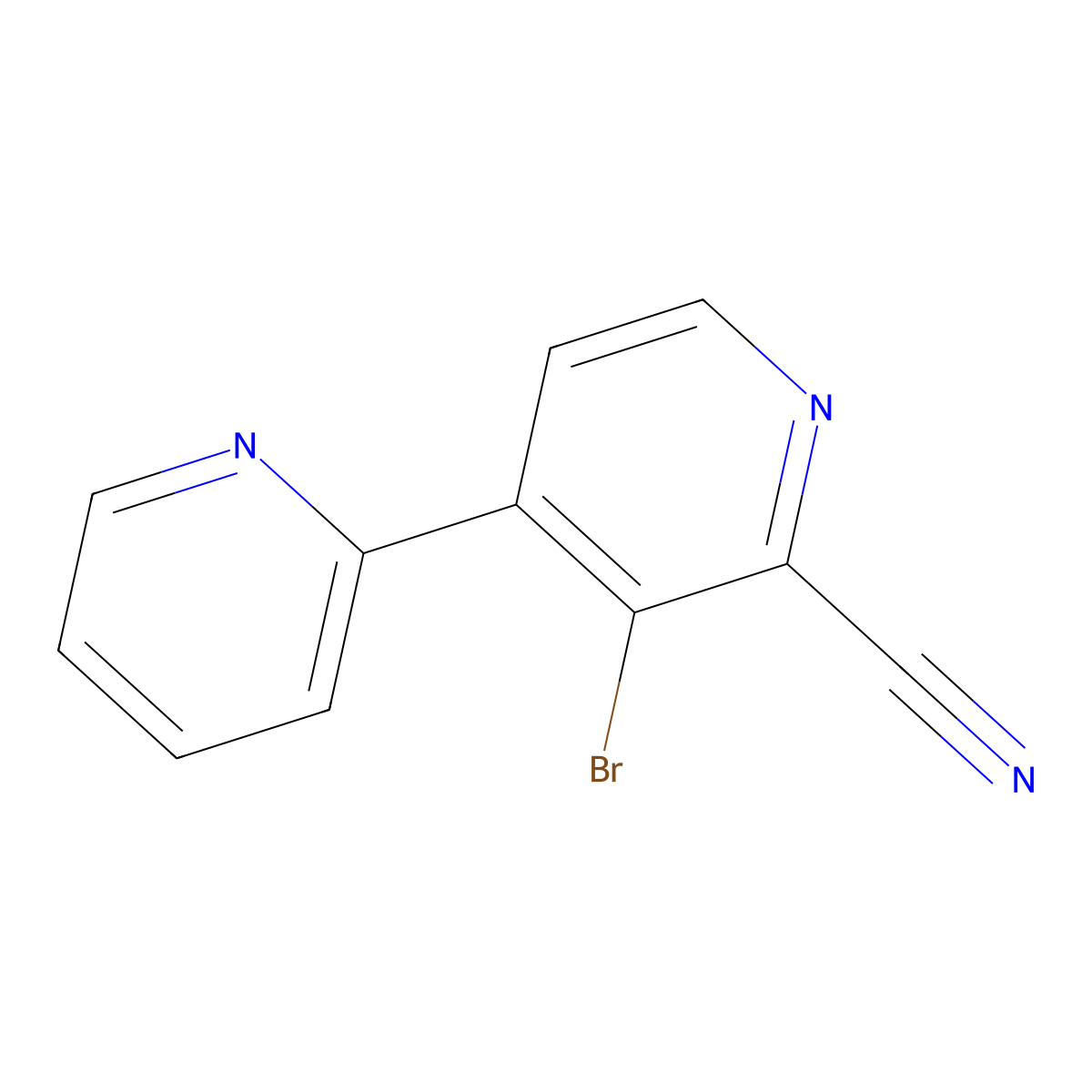3-Bromo-4-(pyridin-2-yl)-2-pyridinecarbonitrile molecular structure, CAS 1622842-69-6