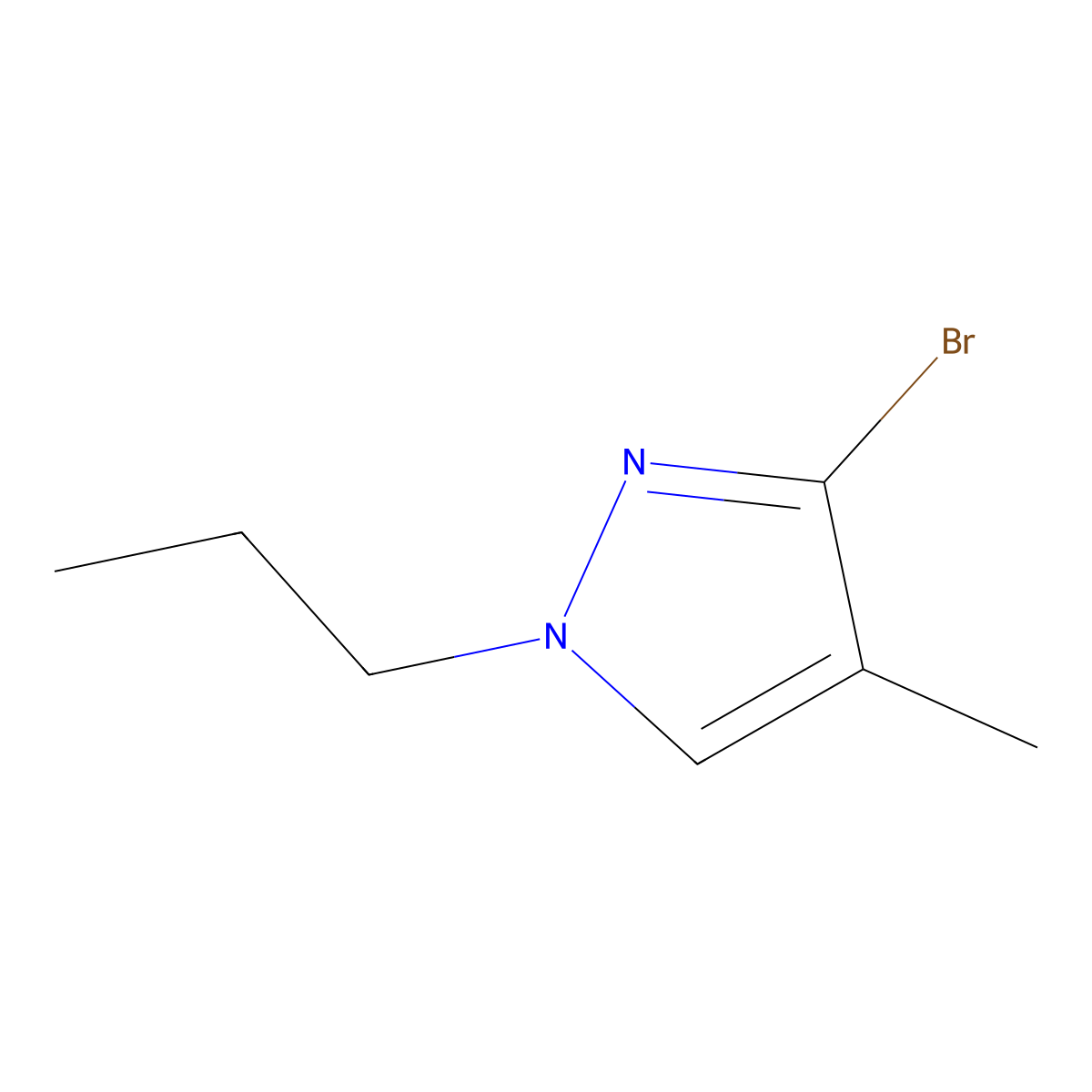3-Bromo-4-methyl-1-(n-propyl)-1H-pyrazole molecular structure, CAS 1622842-71-0