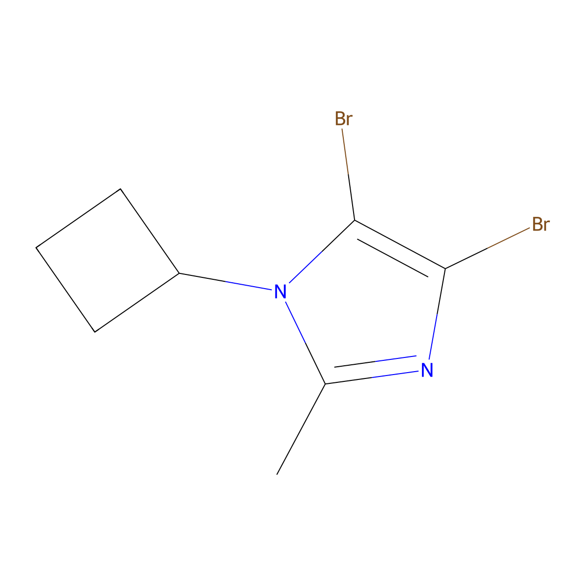 4,5-Dibromo-1-cyclobutyl-2-methyl-1H-imidazole molecular structure, CAS 1622842-72-1