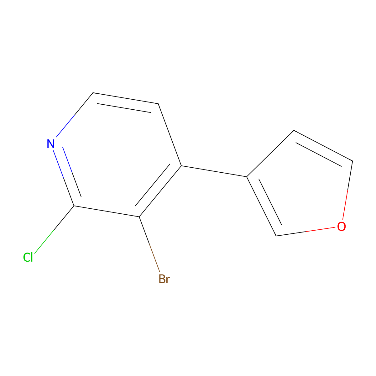 3-Bromo-4-(3-furyl)-2-chloropyridine molecular structure, CAS 1622842-73-2