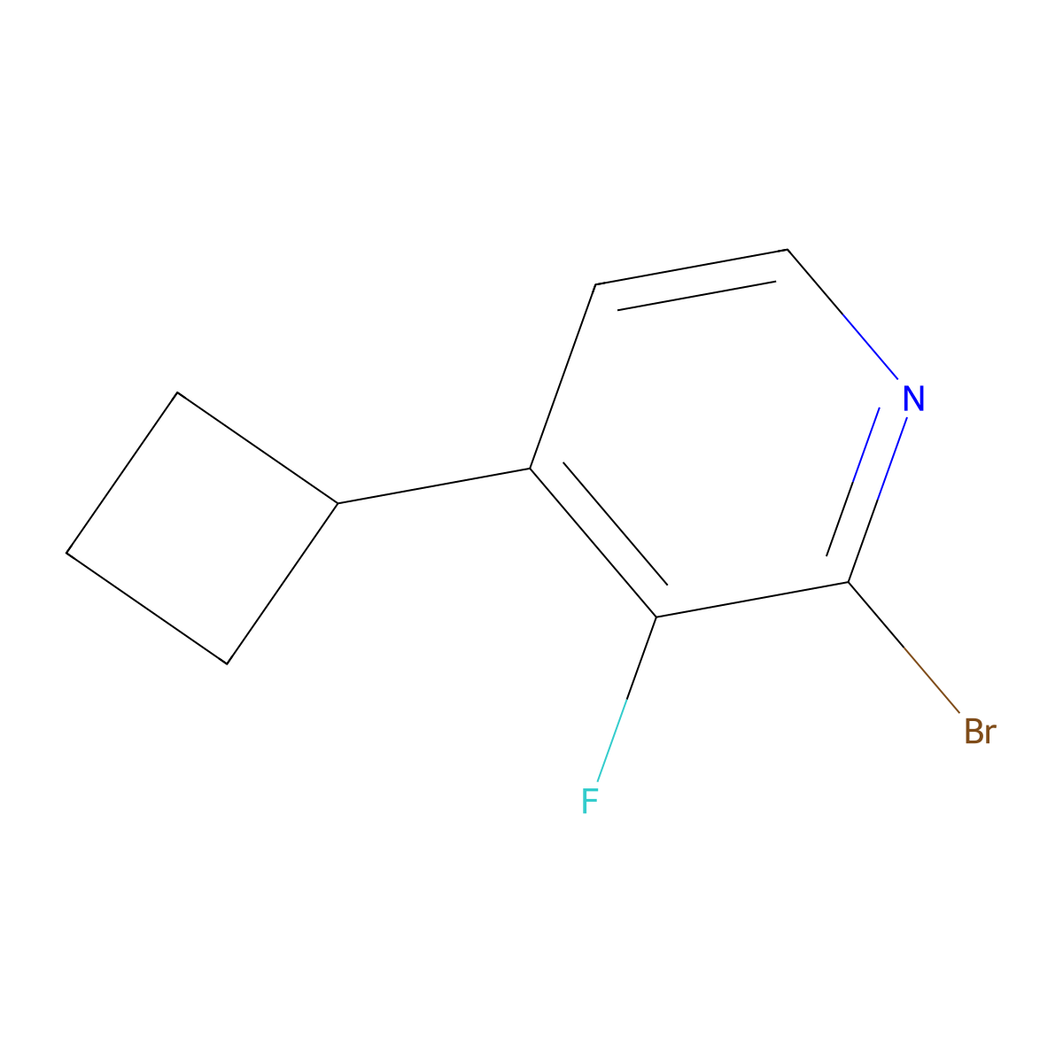 2-Bromo-3-fluoro-4-cyclobutylpyridine molecular structure, CAS 1622842-76-5