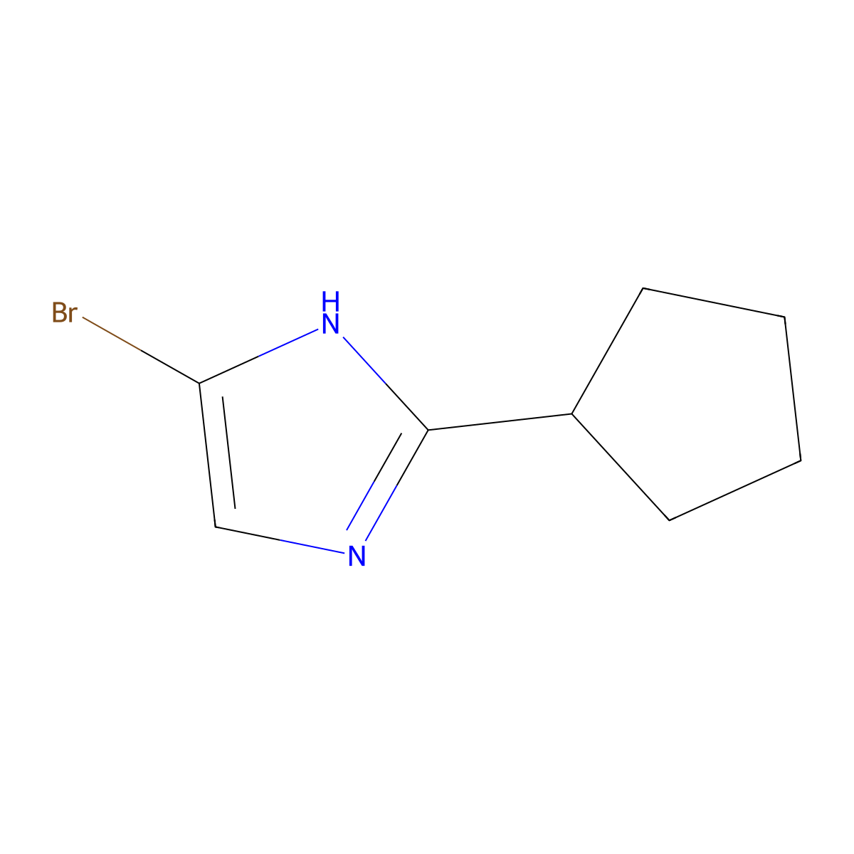 4-Bromo-2-cyclopentyl-1H-imidazole molecular structure, CAS 1622842-78-7