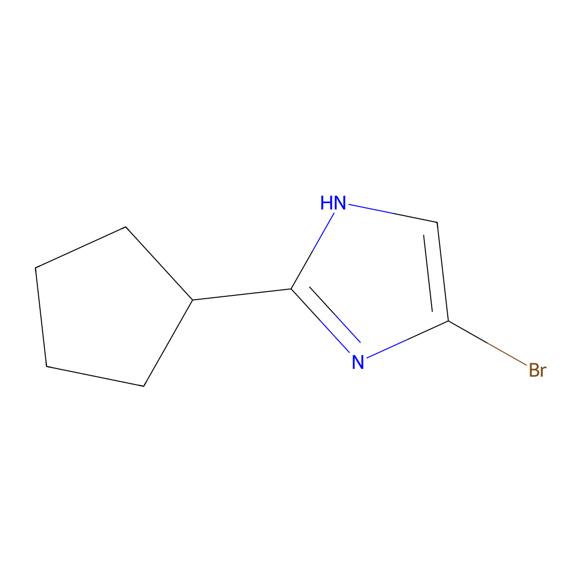 4-Bromo-2-cyclopentyl-1H-imidazole molecular structure, CAS 1622842-78-7
