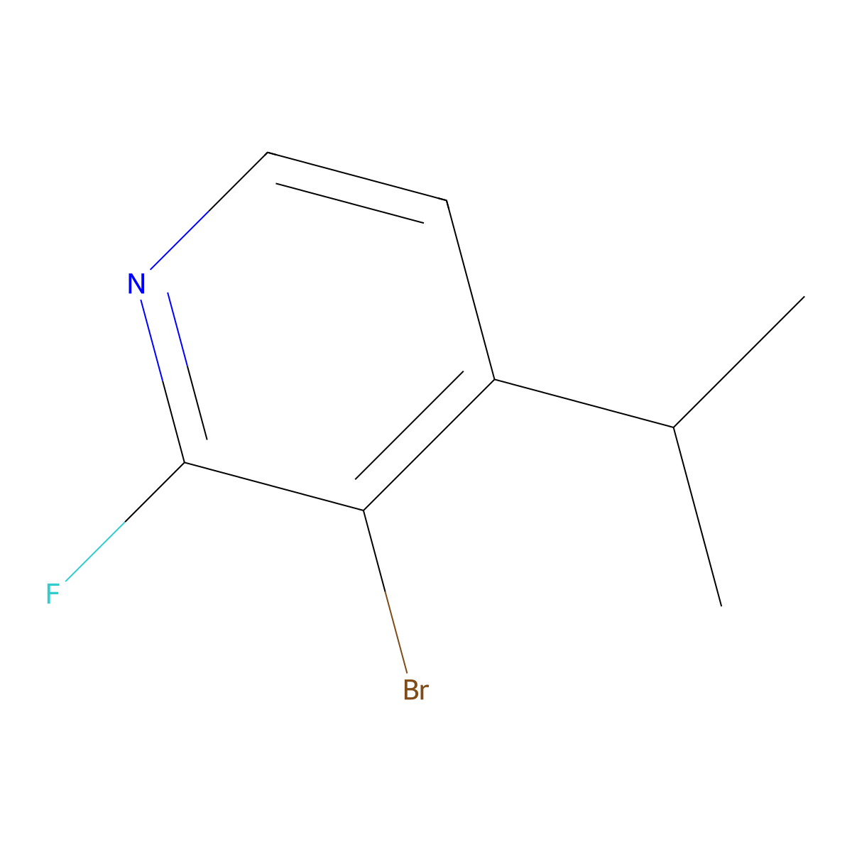 2-Fluoro-3-bromo-4-(iso-propyl)pyridine molecular structure, CAS 1622842-81-2