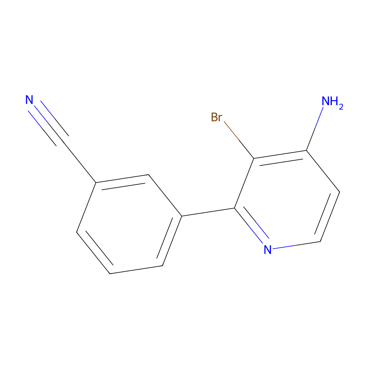 4-Amino-3-bromo-2-(3-cyanophenyl)pyridine molecular structure, CAS 1622842-82-3