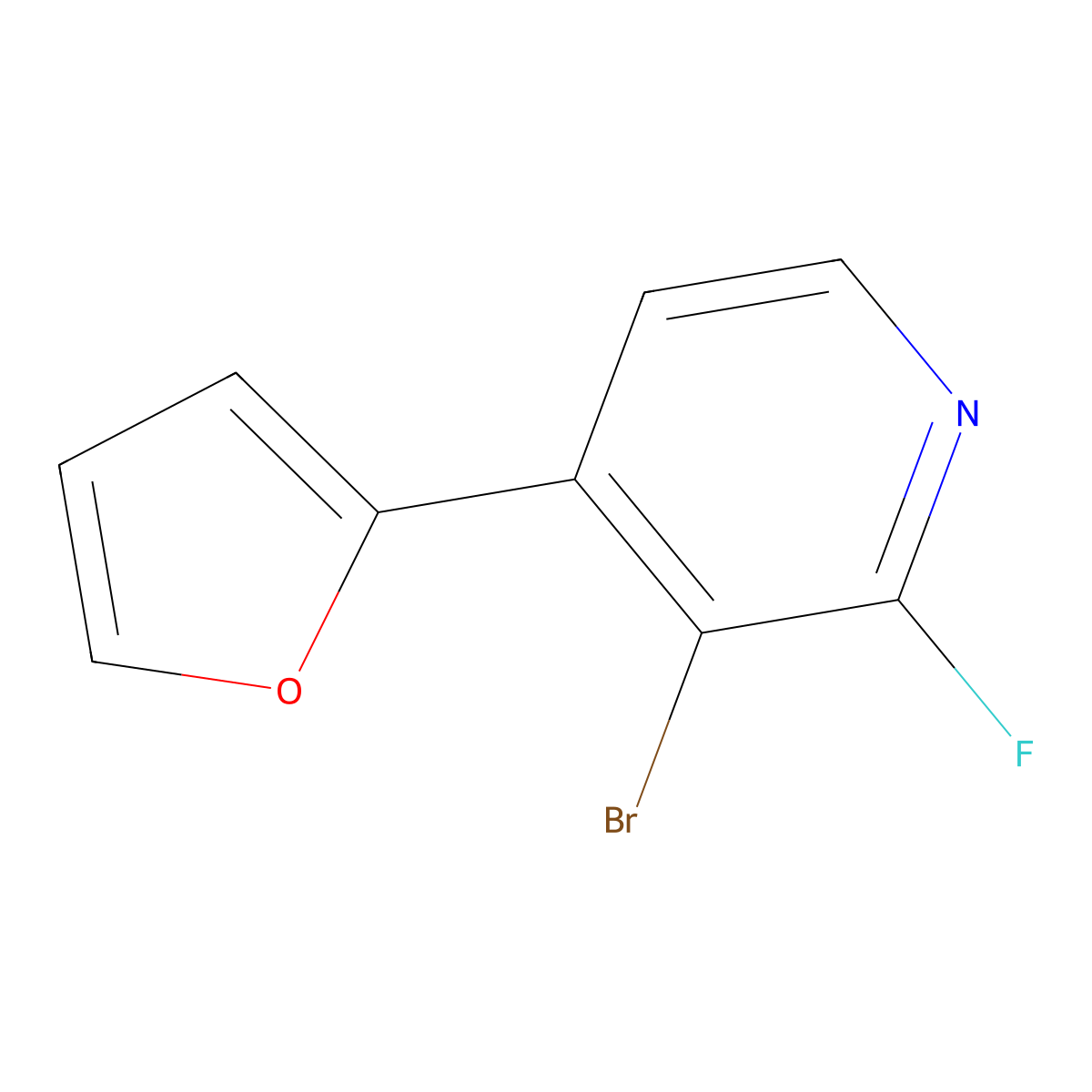 2-Fluoro-3-bromo-4-(2-furyl)pyridine molecular structure, CAS 1622842-83-4