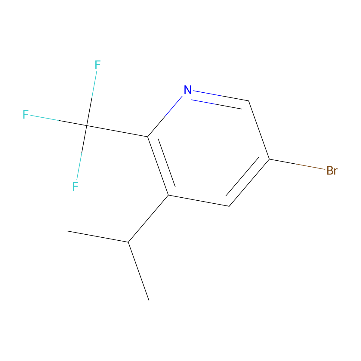5-Bromo-3-(iso-propyl)-2-(trifluoromethyl)pyridine molecular structure, CAS 1622842-89-0